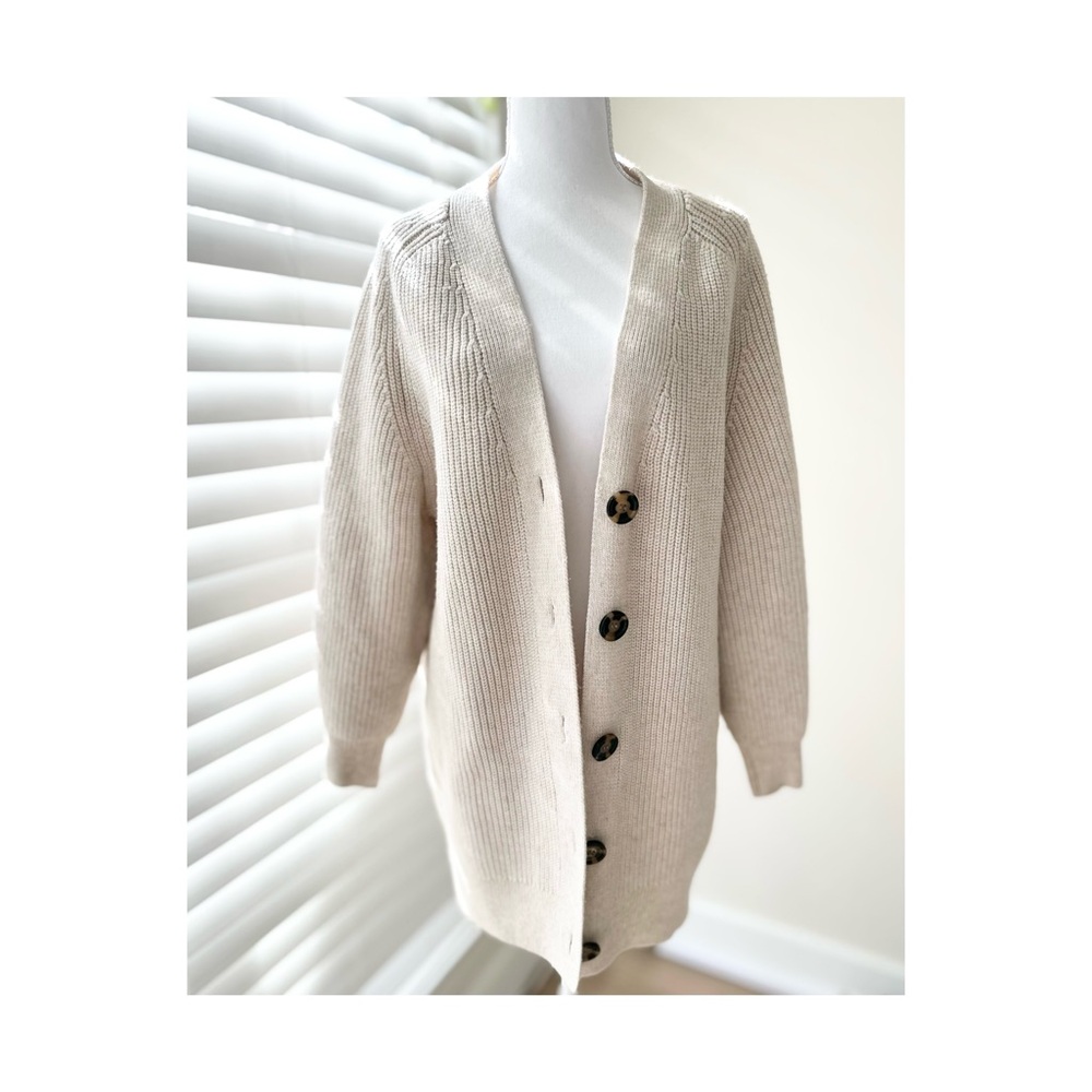 H&M Cream Chunky Rib Knit Cardigan